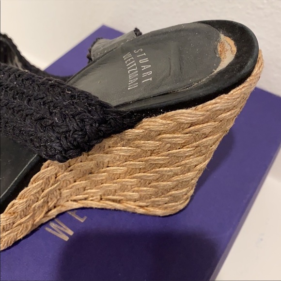 Stuart Weitzman Alex Nero Crochet Wedges - 7 - Picture 13 of 14